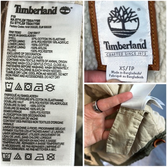 Timberland Womens Teddy Fleece Lined Parka Size XS - Picture 16 of 16
